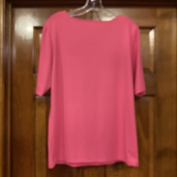 XL Christopher & Banks Pink Short Sleeved Top with Spandex - Picture 7 of 8
